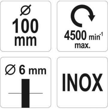 Szczotka czołowa z trzpieniem inox 100mm