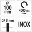 Szczotka czołowa z trzpieniem inox 100mm