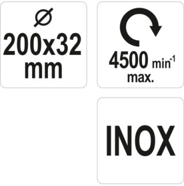 Szczotka tarczowa 200mm 32mm inox