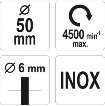 Szczotka tarczowa z trzpieniem inox 50mm