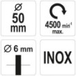 Szczotka tarczowa z trzpieniem inox 50mm