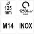 Szczotka tarczowa m14 inox 125mm