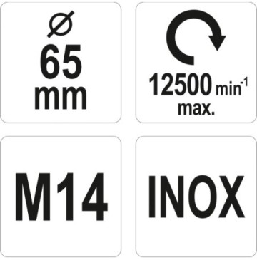 Szczotka doczołowa m14 inox 65mm