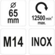 Szczotka doczołowa m14 inox 65mm