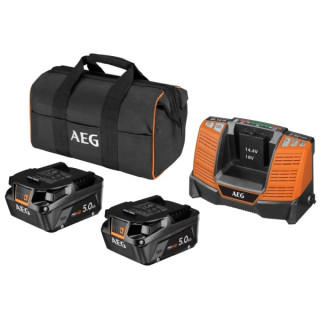 AEG ZESTAW 2 X AKU. 18V 5AH, SZYBKA ŁADOWARKA, TORBA