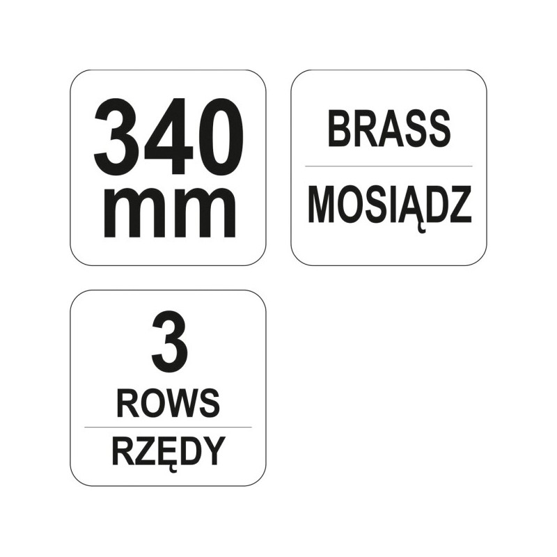 Szczotka druciana drut mosiężny 3 rzędyrękojeść plastik
