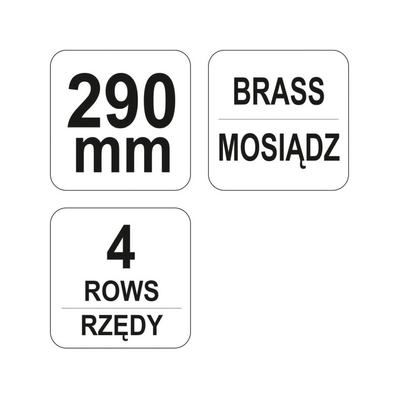 Szczotka drucianadrut mosiężny 4 rzędy ze skrobakiem