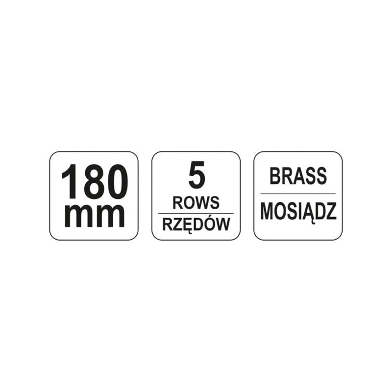 Szczotka drucianadrut mosiężny5 rzędówrękojeść plastikowa