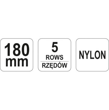 Szczotka nylonowa 4 rzędy ze skrobakiemrękojeść plastik