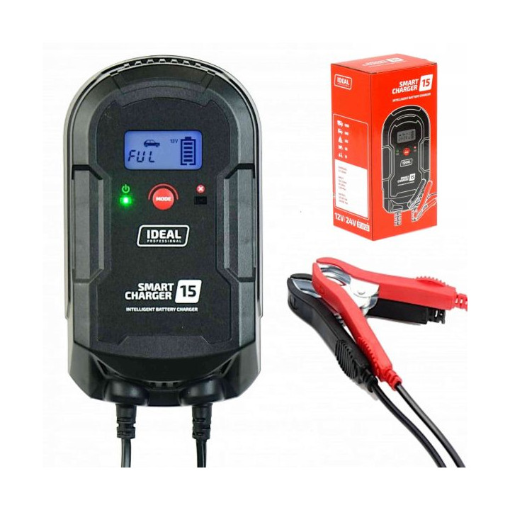 PROSTOWNIK SMART CHARGER 15 LCD 12V / 24V, 15A
