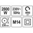 Szlifierka kątowa 2800 w 230mm