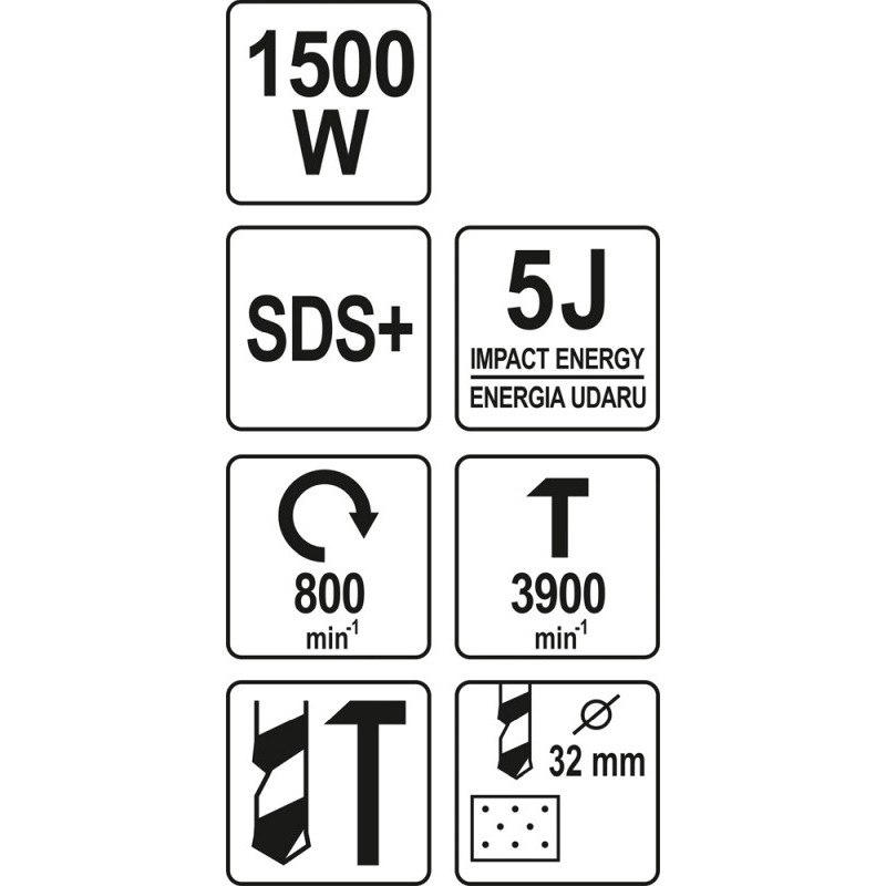 Młotowiertarka sds plus 1500 w elektryczna
