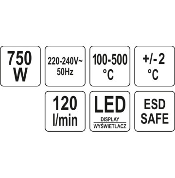 Stacja hot air wyświetlacz led 750 w