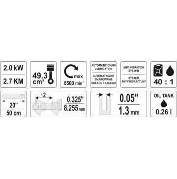 Pilarka spalinowa 493 cm3 27km