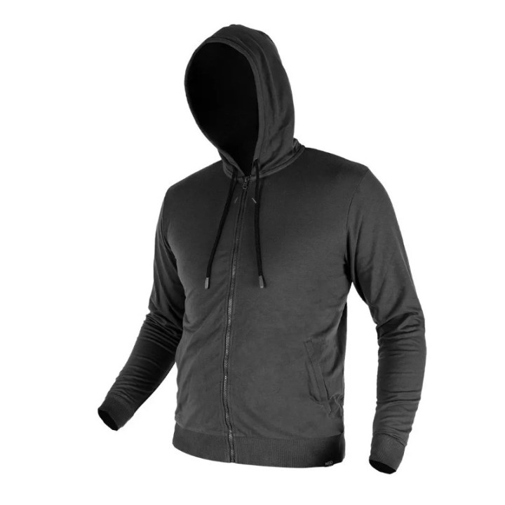 BLUZA ROZPINANA Z KAPTUREM COMFORT, SZARA, ROZMIAR XL