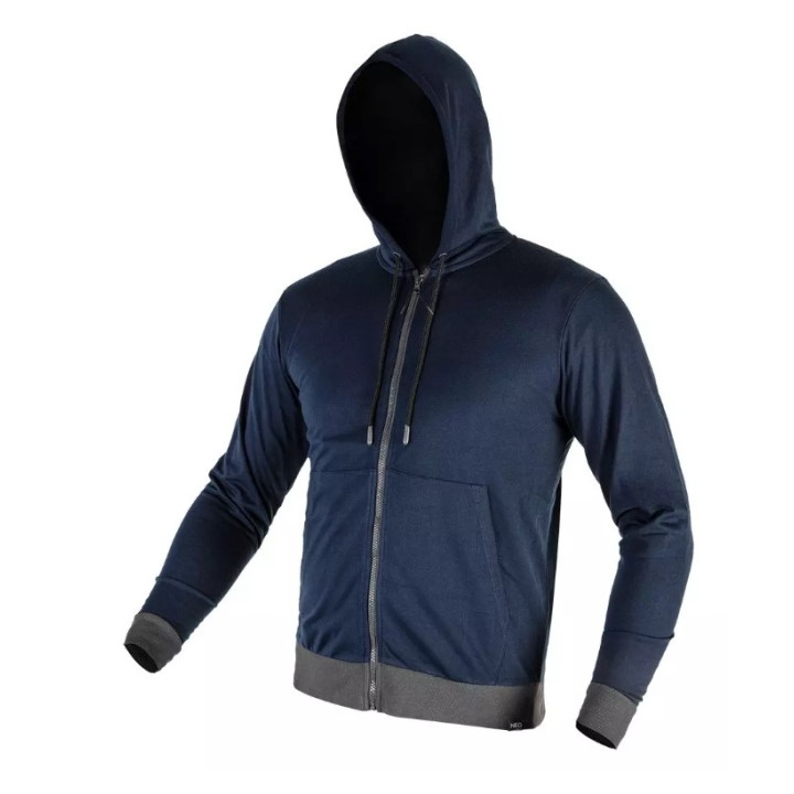 BLUZA ROZPINANA Z KAPTUREM COMFORT, GRANATOWA, ROZMIAR M