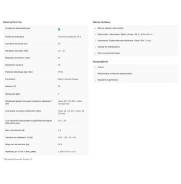 Kosiarka akumulatorowa lmo 36-40 battery set