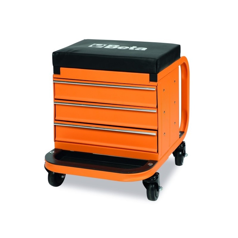 Taboret z szufladami na kółkach
