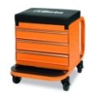 Taboret z szufladami na kółkach