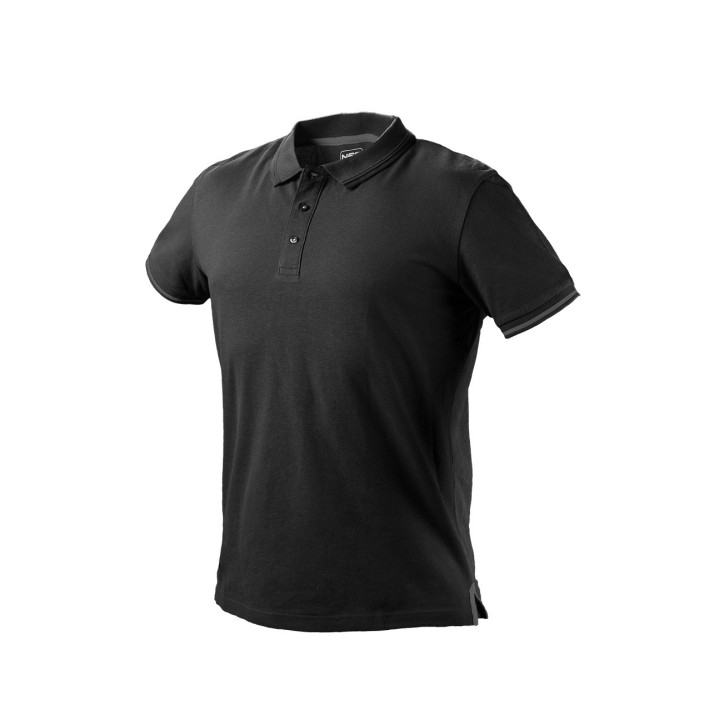 KOSZULKA POLO DENIM, CZARNA, ROZMIAR XXL