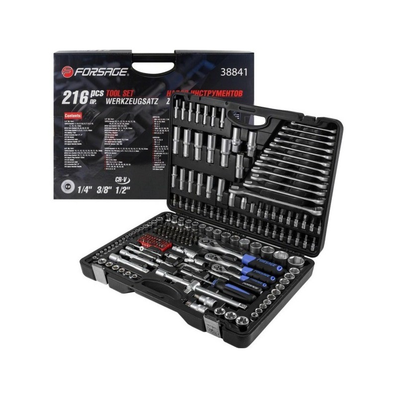 Zestaw narzędzi 1/4 3/8 1/2 216 el (16625)