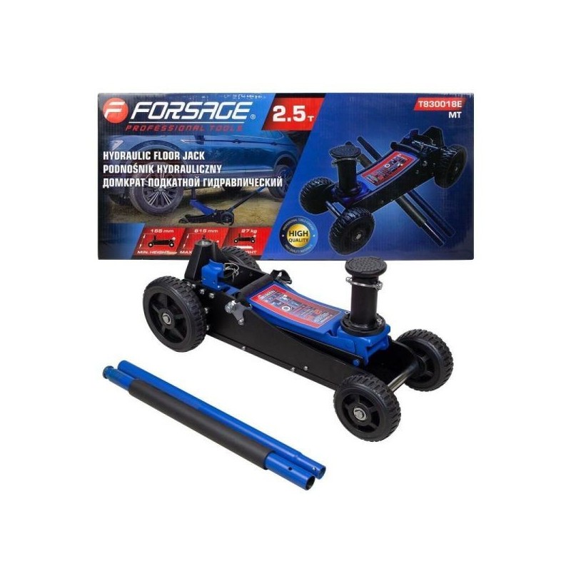 Podnośnik hydrauliczny 25t typu żaba z dużymi kołami do samochodów terenowych 155-615mm