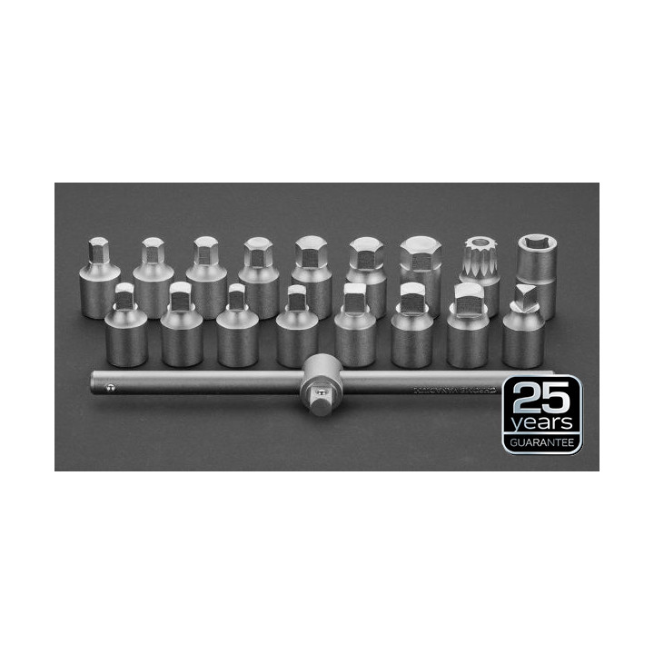 KLUCZE DO SPUSTU OLEJU 3/8", ZESTAW 18 SZT.