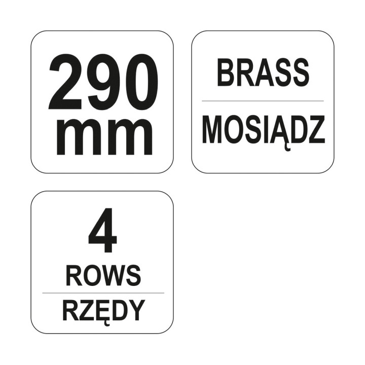 SZCZOTKA DRUCIANA,DRUT MOSIĘŻNY, 4 RZĘDY ZE SKROBAKIEM