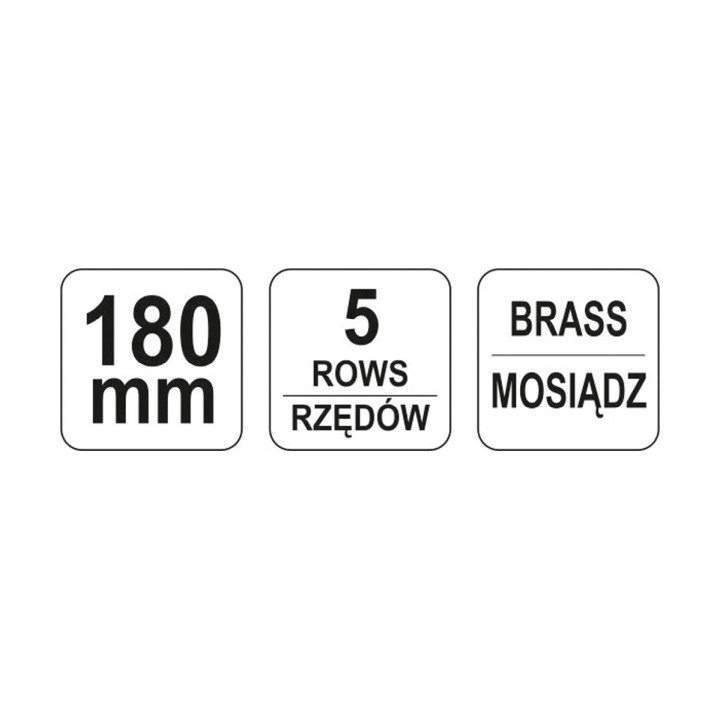 SZCZOTKA DRUCIANA,DRUT MOSIĘŻNY,5 RZĘDÓW,RĘKOJEŚĆ PLASTIKOWA