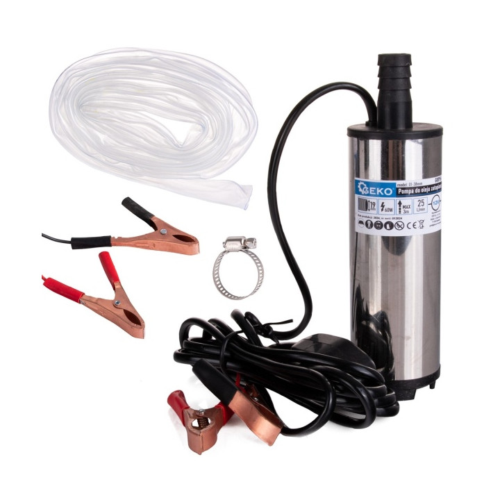 POMPA DO OLEJU ZATAPIALNA 12V 52MM Z PRZEWODEM 3M