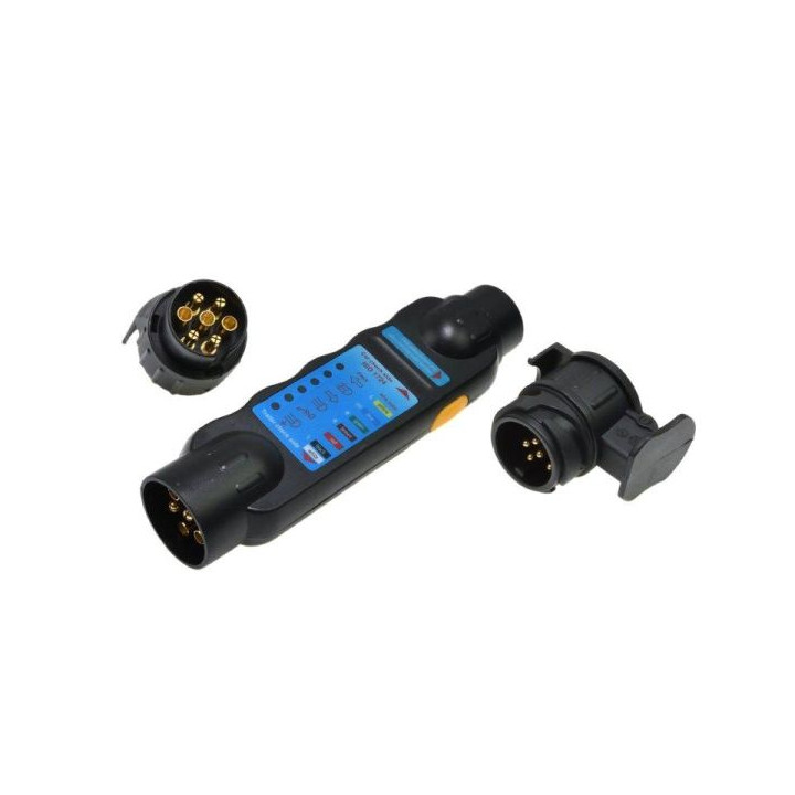 TESTER GNIAZD I WTYCZEK PRZYCZEP + ADAPTERY 13/7 I 7/13