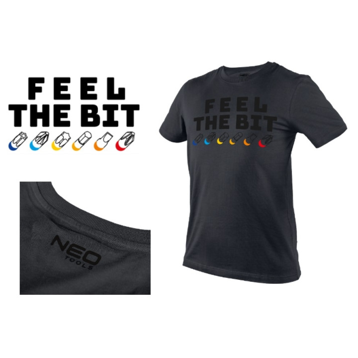 T-SHIRT Z NADRUKIEM, FEEL THE BIT, ROZMIAR XXL