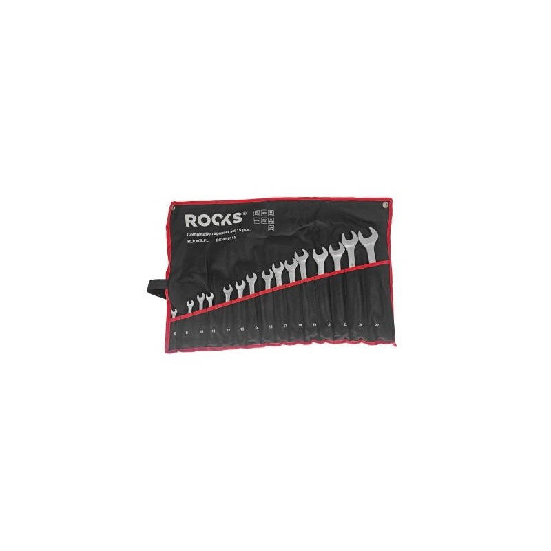 Zestaw kluczy płasko-oczkowych 15 cz6 8 10 11 12 13 14 15 17 18 19 22 21 24 27 w etui