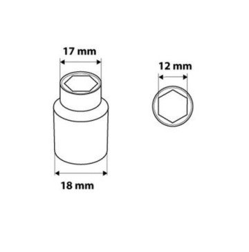 Nasadka sześciokątna 3/8 12 mm
