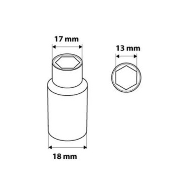 Nasadka sześciokątna 3/8 długa 13 mm