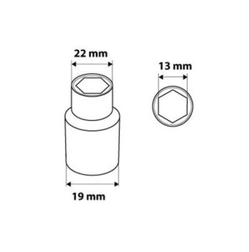 Nasadka sześciokątna 1/2 13 mm