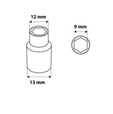 Nasadka sześciokątna 1/4 9 mm