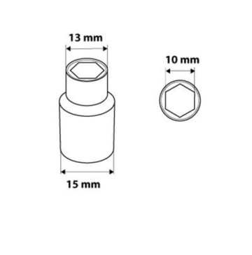 Nasadka sześciokątna 1/4 10 mm