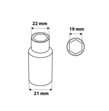 Nasadka sześciokątna długa 1/2 19 mm