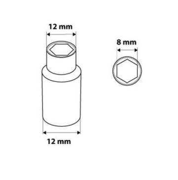 Nasadka sześciokątna długa 1/4 8 mm