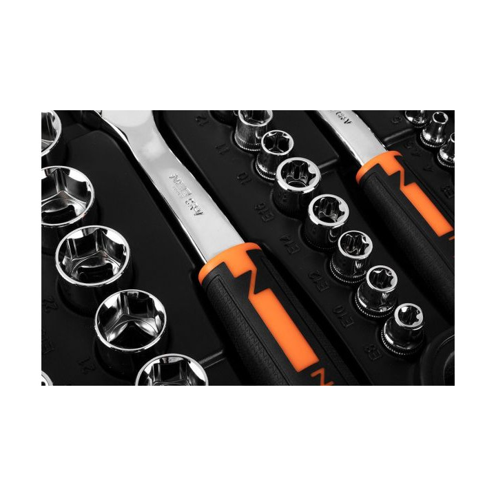 KLUCZE NASADOWE 1/2", 3/8", 1/4", ZESTAW 219 SZT., CRV