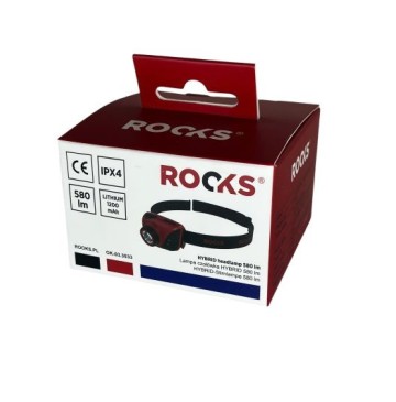 Lampa czołówka hybrid 580 lum li-po 1200 mah  3 x aaa