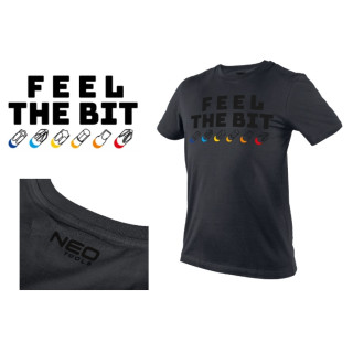 T-SHIRT Z NADRUKIEM, FEEL THE BIT, ROZMIAR XL