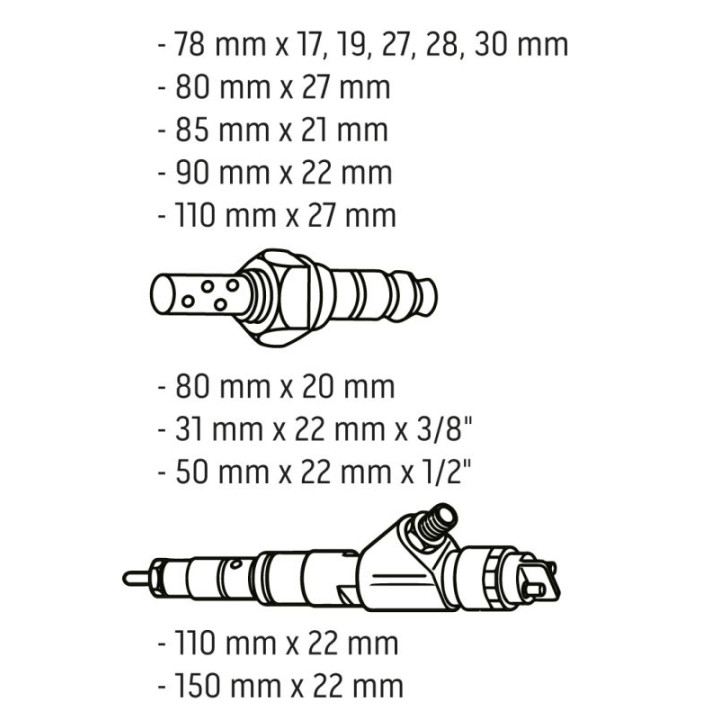 NASADKI DO SONDY LAMBDA I WTRYSKIWACZY - ZESTAW 14 SZT.