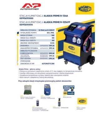 Stacja klimatyzacji alaska prime r134a