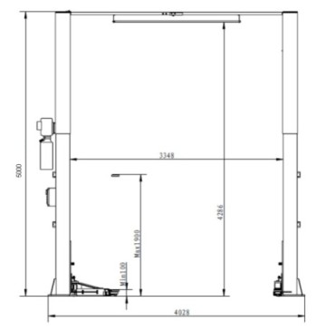 Podnośnik 2-kolumnowy łączony górą 55 t bestlift 255ge b5