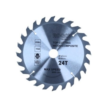 Tarcza widiowa do drewna 165x20 mm 65mn-yg8 grubość 22 mm 24t