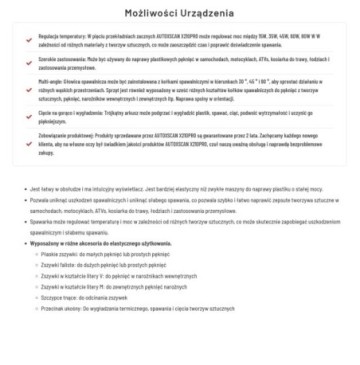 Zgrzewarka zszywarka do plastiku autoxscan x210pro