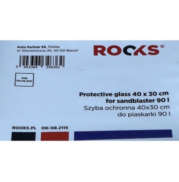 Szyba ochronna 40x30 cm do piaskarki 90 l / ok-082101
