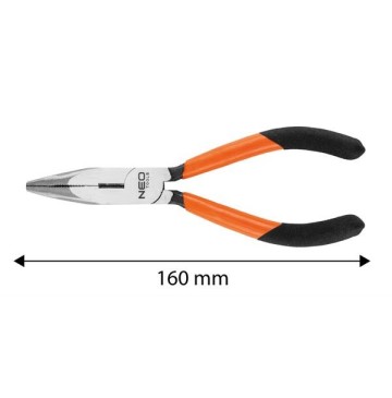 Szczypce wydłużone wygięte 160 mm